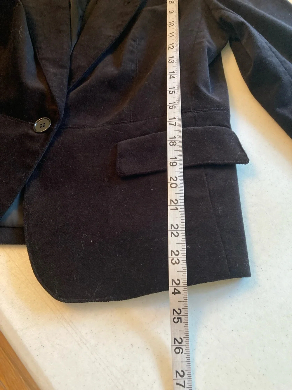 Talbots Black Velvet Single-Button Blazer - Picture 8 of 8
